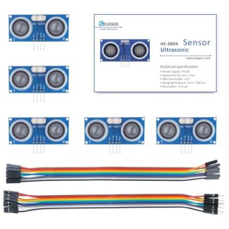 ELEGOO HC-SR04 Ultrasonic Distance Sensor, 5-Pack
