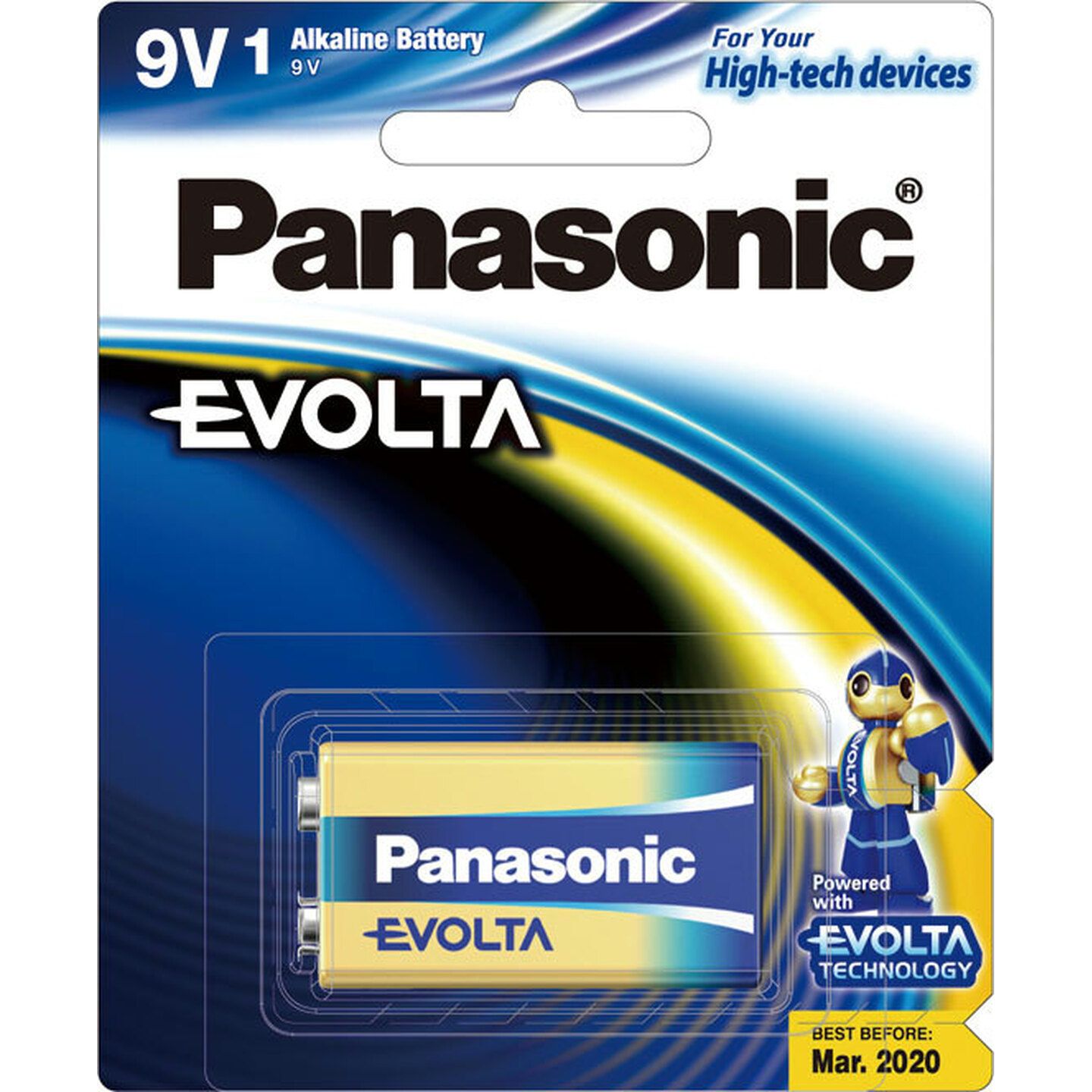 Panasonic Evolta 9V Alkaline Battery — Single (Jaycar SB2916)