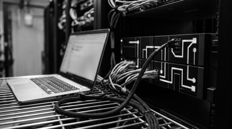 Monochrome technical illustration for What Is an API Endpoint?
