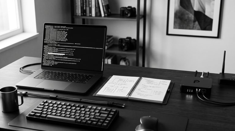 Monochrome technical illustration for Install the Meow SDK